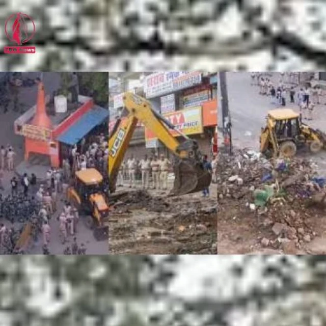 Demolishes Hanuman Temple, and Mazar