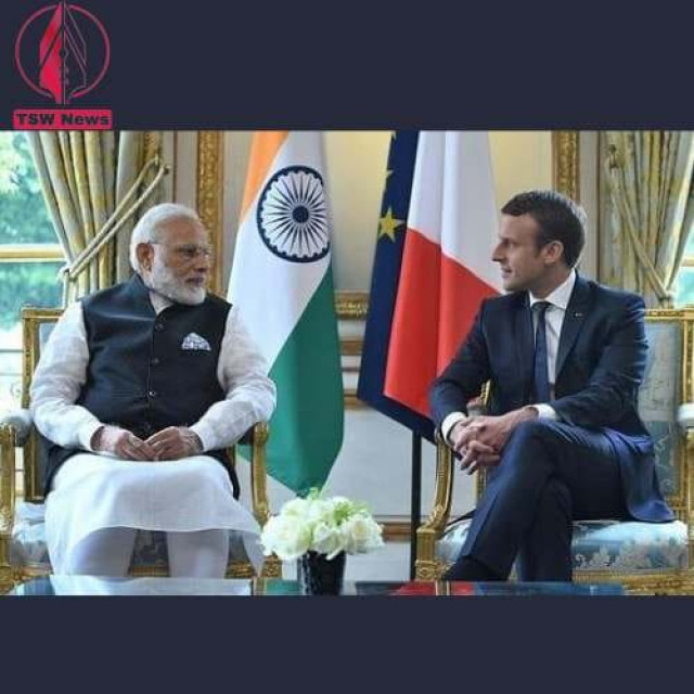 PM Narendra Modi and France president Emmanuel Macron